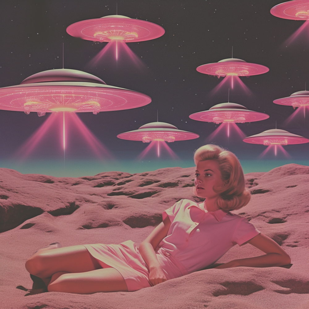 UFO Skies Collage Art von Samantha Hearn