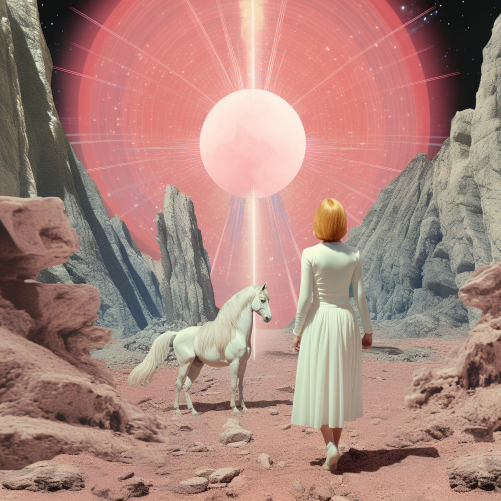 White Horse Time Travel Collage Art von Samantha Hearn