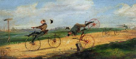 A Race between Lallement Velocipedes