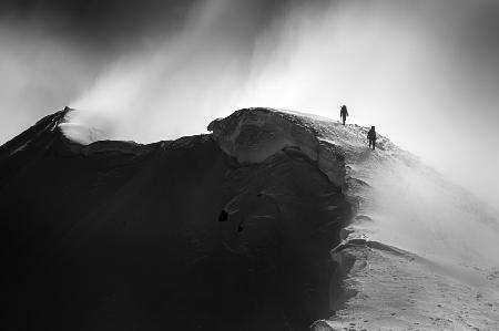 Snowy ridge walk