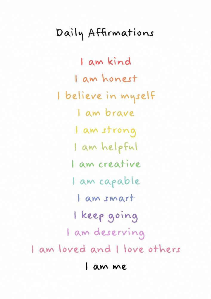 Childrens affirmations emotions print 3 von Sarah Manovski