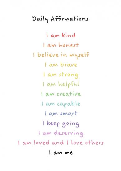 Childrens affirmations emotions print 3