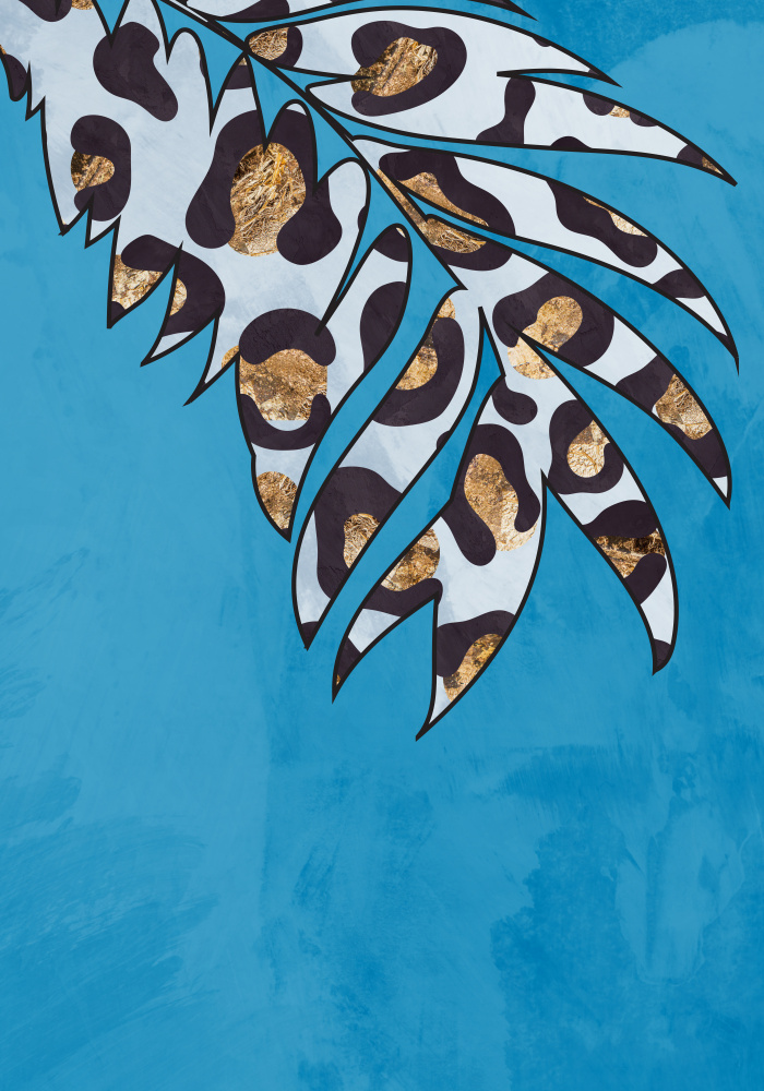 Blue leopard print animal leaf von Sarah Manovski