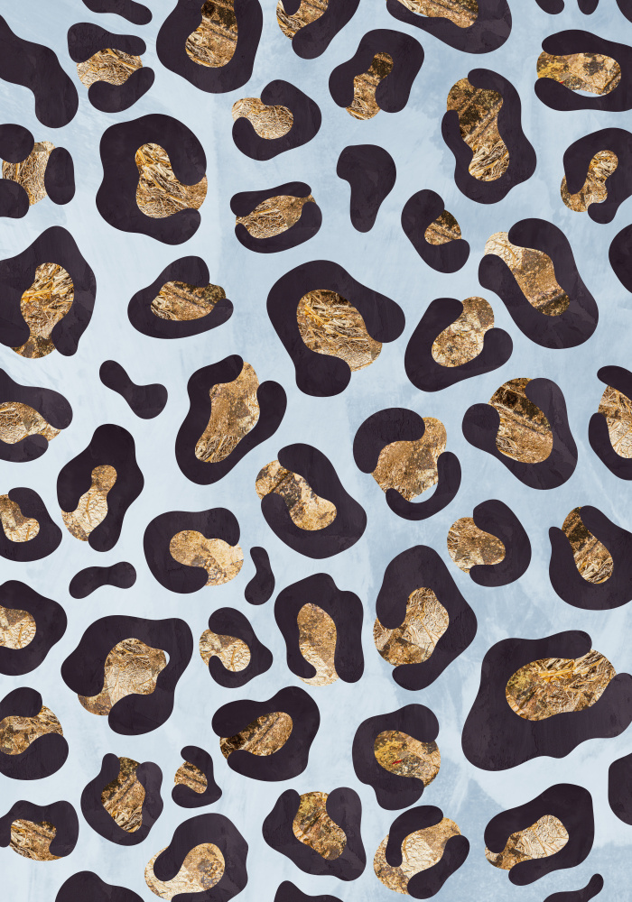 Leopard print blue gold von Sarah Manovski