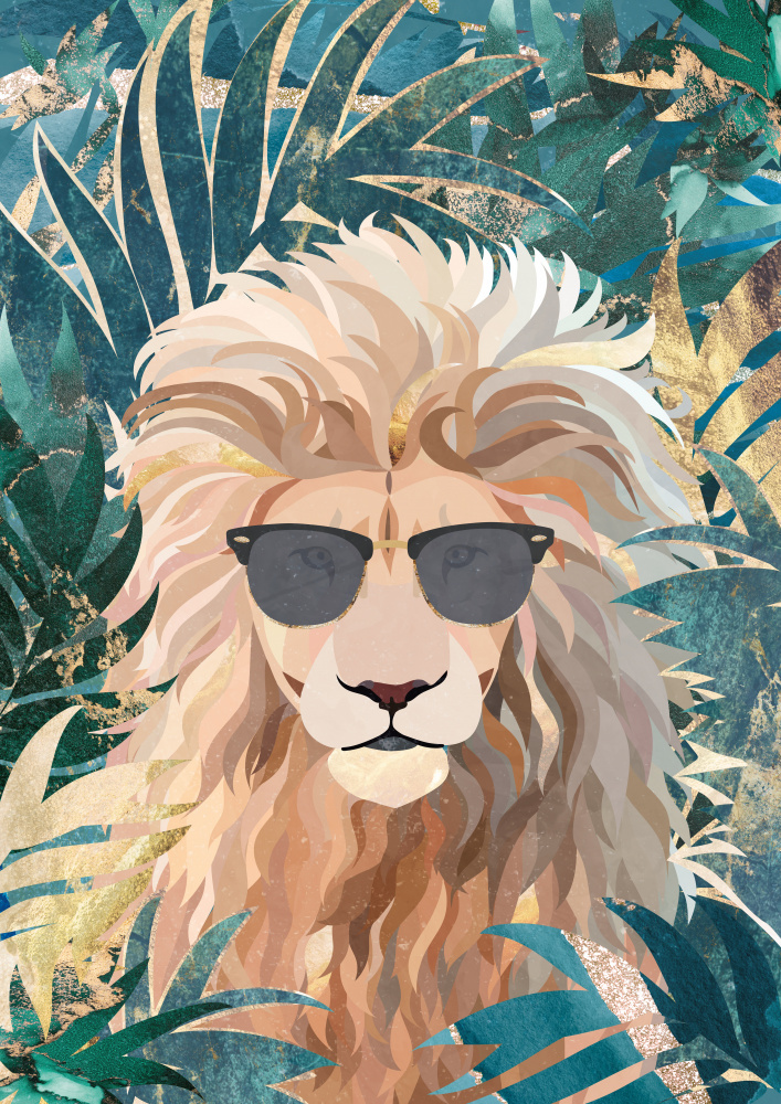 Cool Tropical Lion in Sunglasses von Sarah Manovski