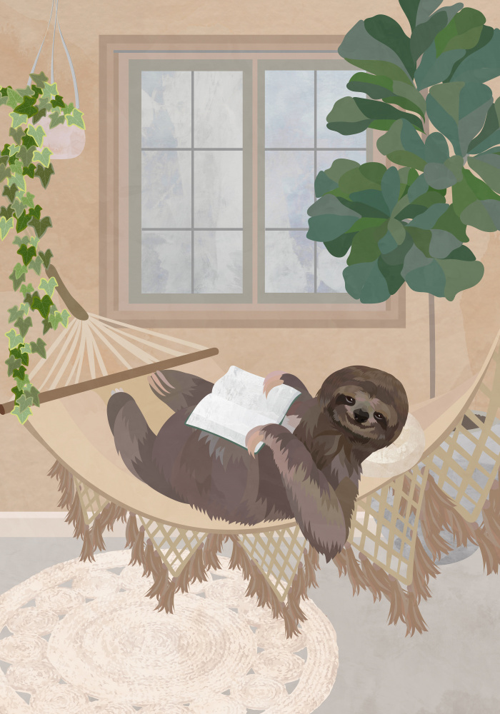 Lazy sloth in hammock von Sarah Manovski