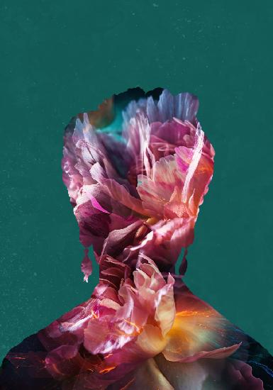 Frida floral silhouette portrait