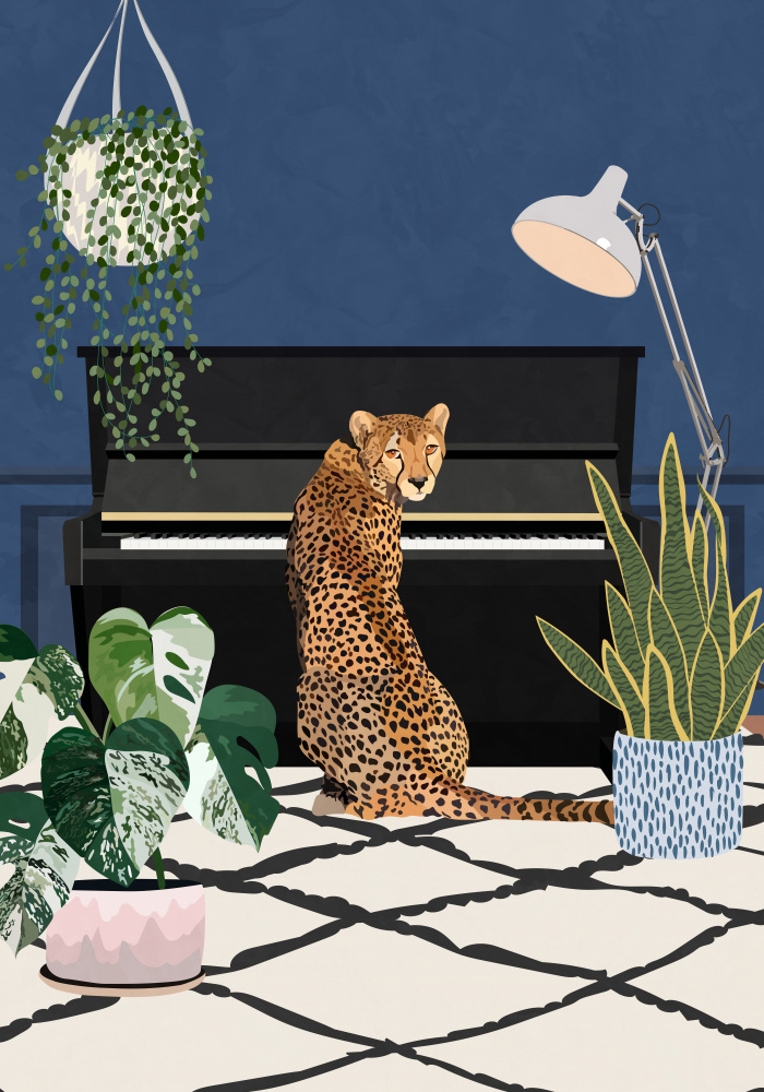 Cheetah playing piano von Sarah Manovski