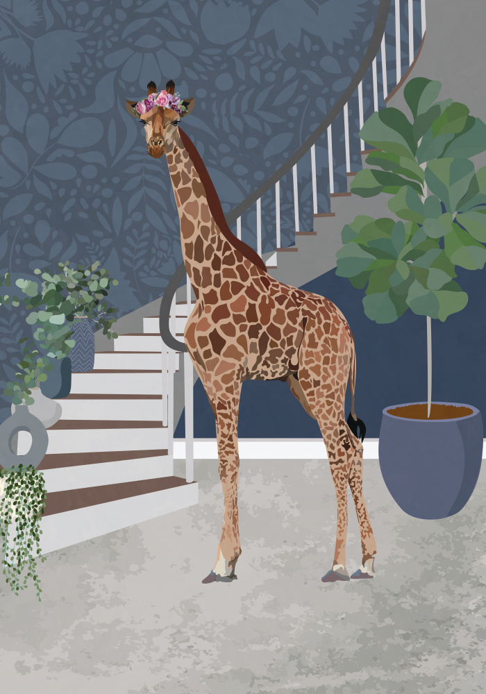 Giraffe by the stairs von Sarah Manovski