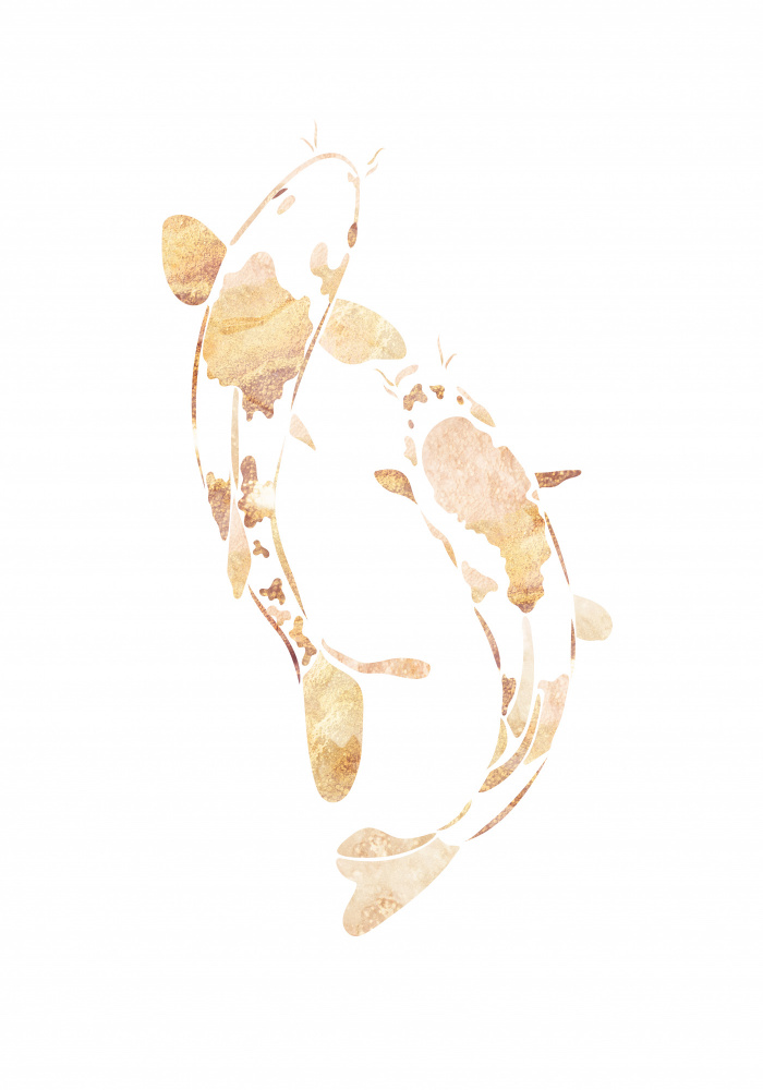 Gold koi fish silhouettes von Sarah Manovski