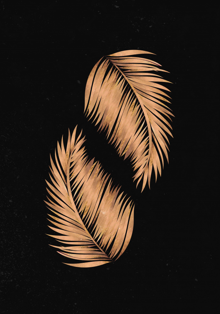 Golden palms black copper 2 von Sarah Manovski