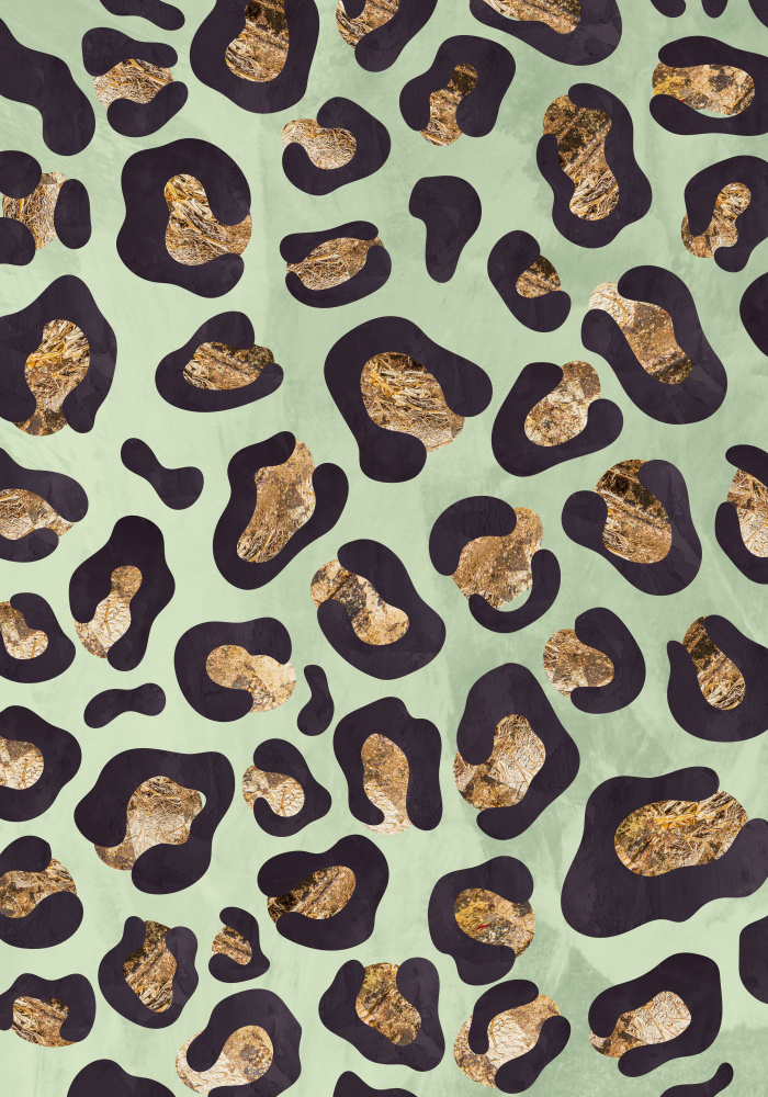 Gold leopard print green von Sarah Manovski