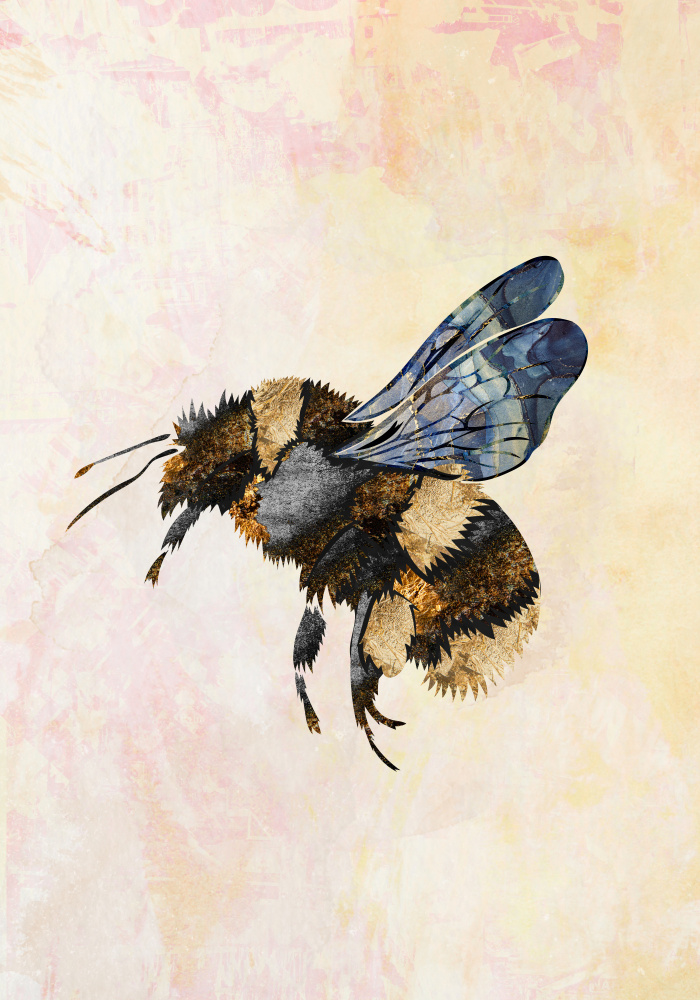 Grunge Watercolour Bee von Sarah Manovski