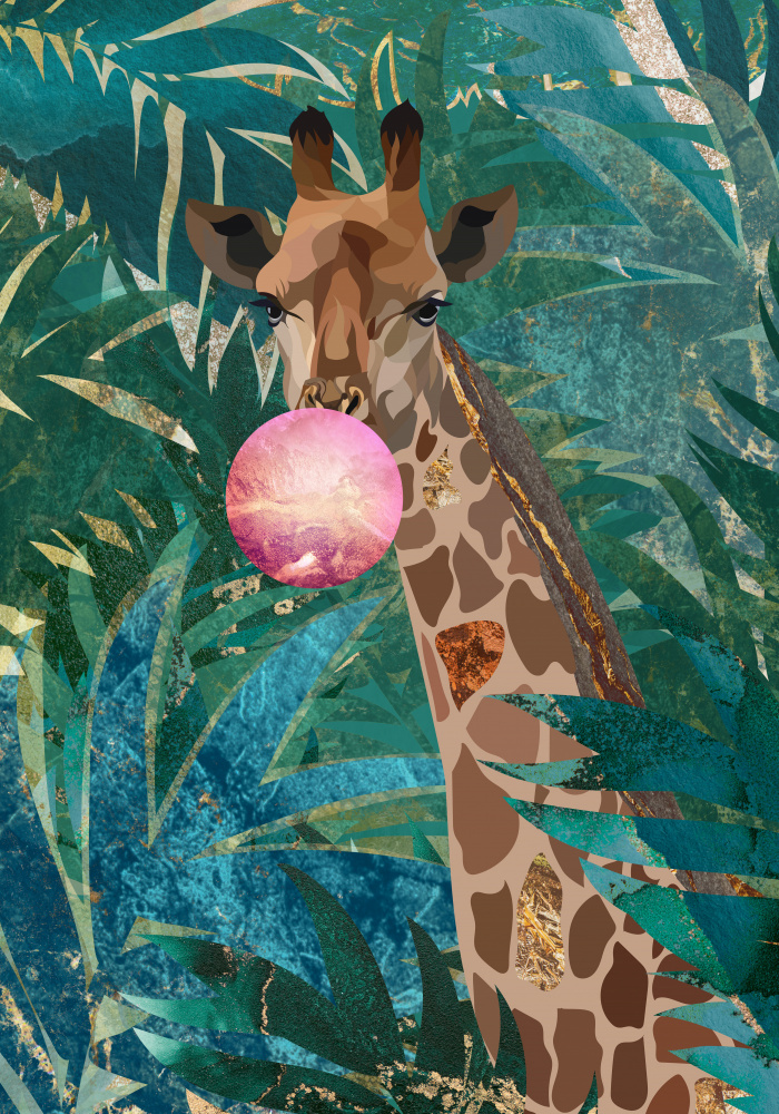 Bubblegum giraffe in the jungle von Sarah Manovski