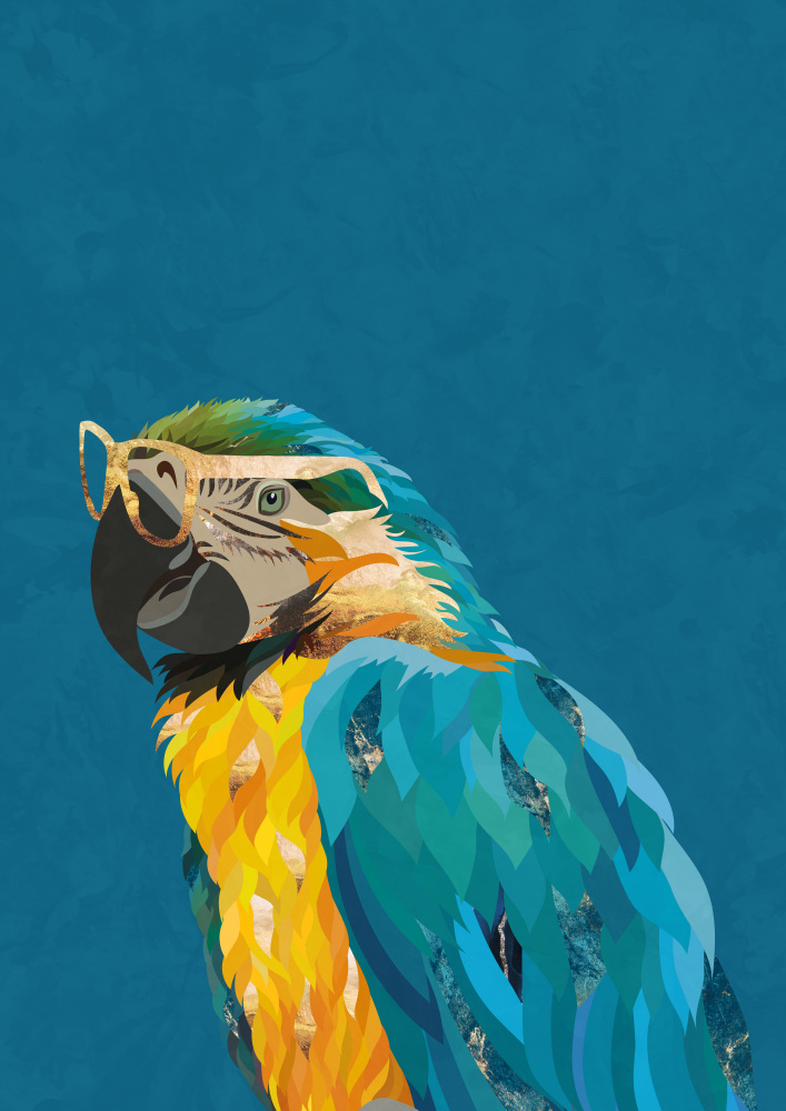 Vibrant macaw wearing glasses von Sarah Manovski