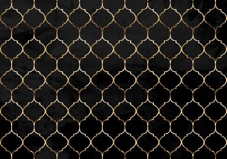 Moroccan wall mural black gold