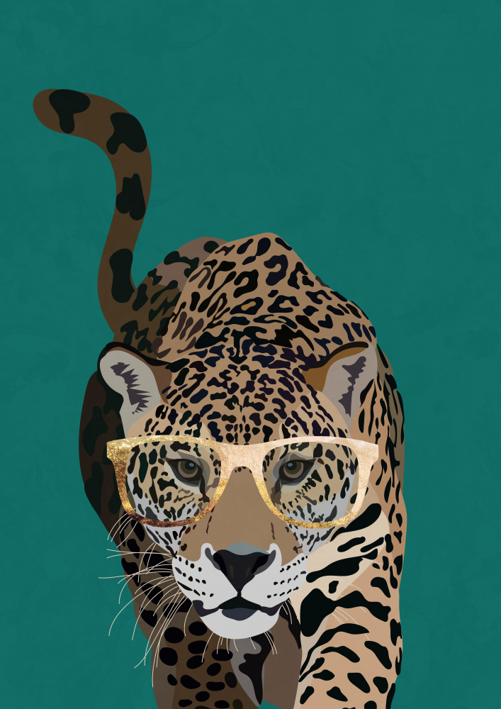 Curious green leopard von Sarah Manovski