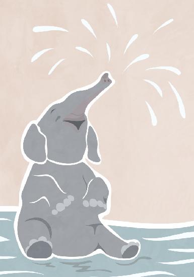 Cute scandi elephant childrens art