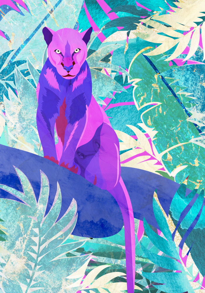 Pink Panther in the neon jungle von Sarah Manovski