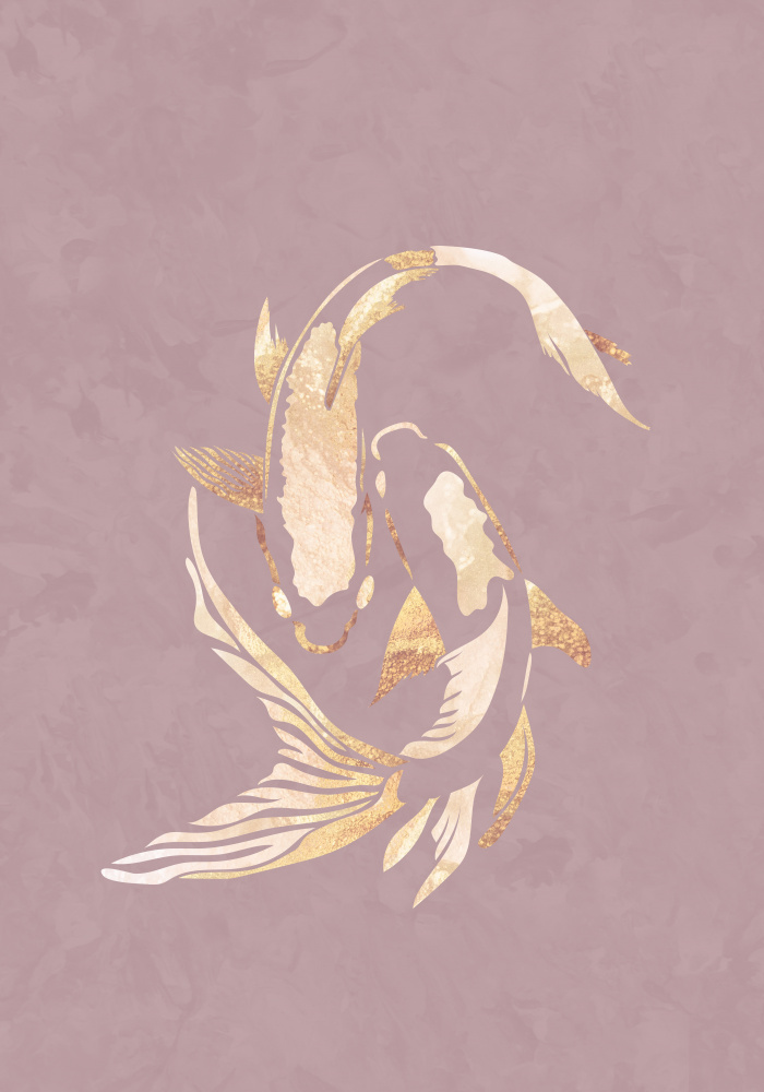 Pink gold koi fish 2 von Sarah Manovski