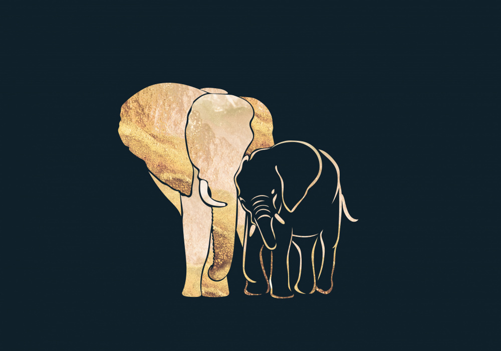 Black Gold Elephants 1 von Sarah Manovski