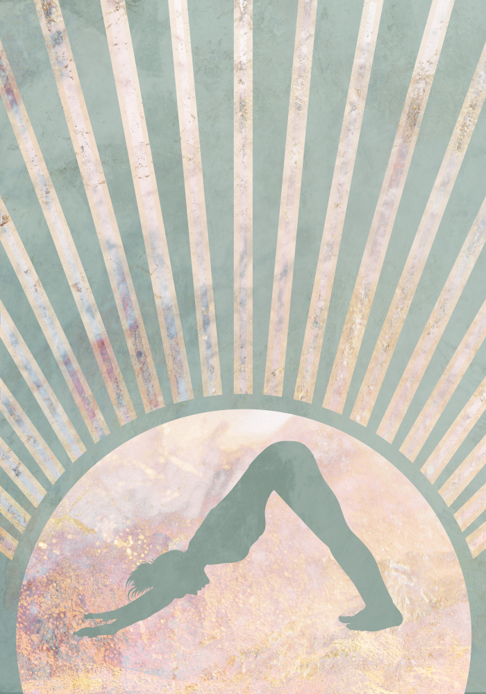 Yoga Boho Sun Rise Green 3 von Sarah Manovski