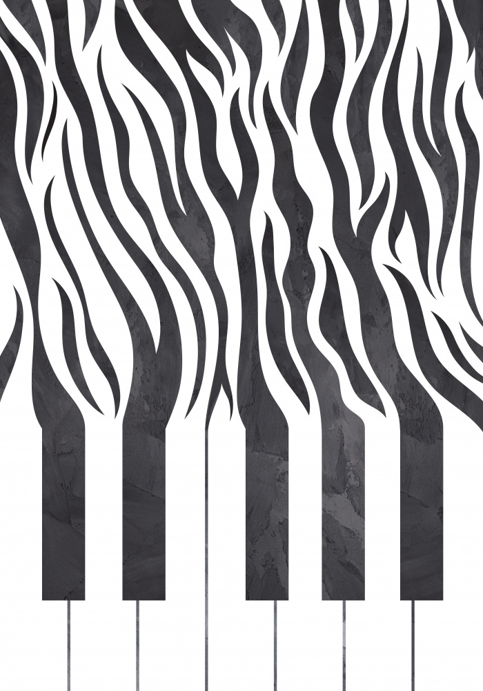 Zebra Piano Black and White von Sarah Manovski