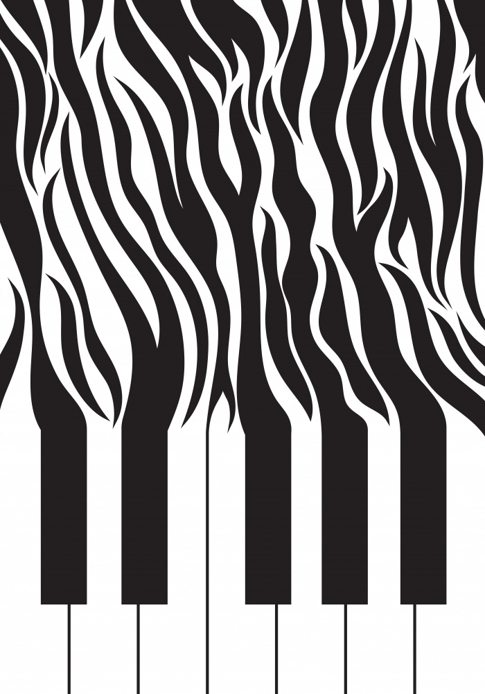 Zebra Piano print black and white von Sarah Manovski