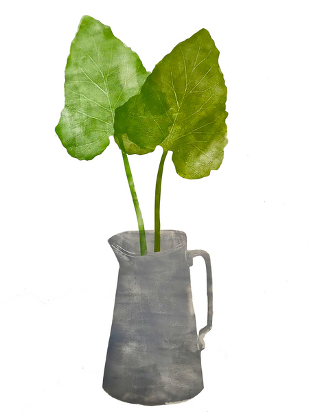 grey jug with leaves von Sarah Thompson-Engels