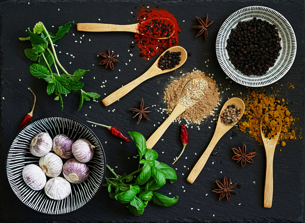 Cheerful juicy still-life with spices 1 von Saskia Dingemans