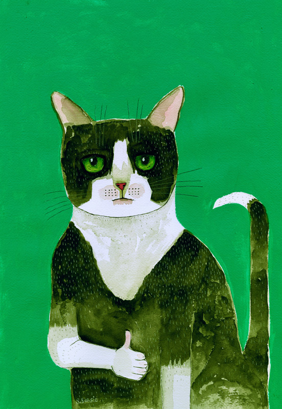 Tuxedo Cat Thumbs Up von Sharyn Bursic