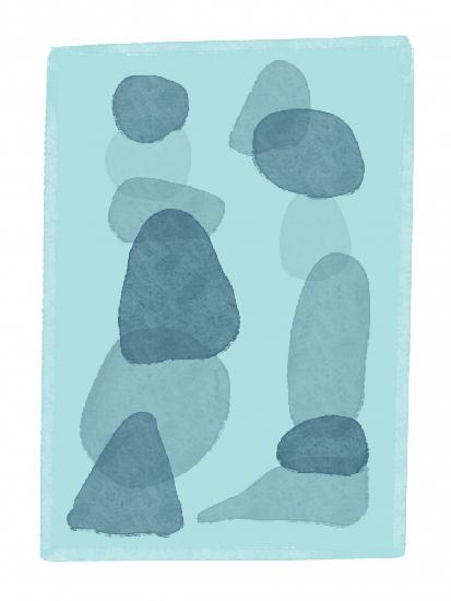 watercolour spots blue abstract minimal modern art