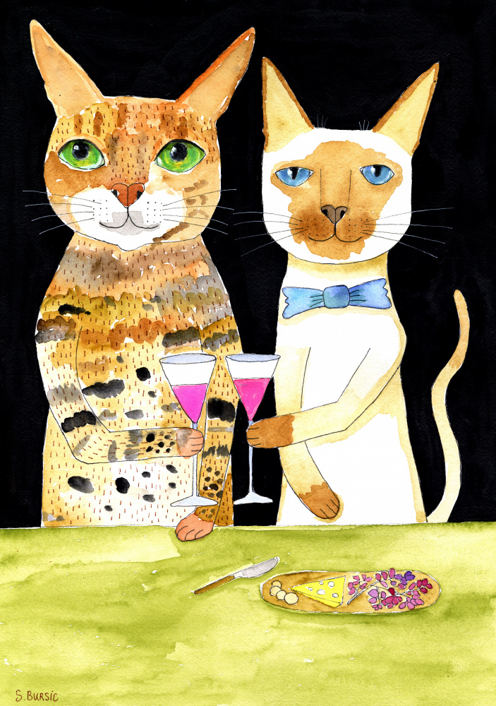 Cats Drinking Best Friends von Sharyn Bursic