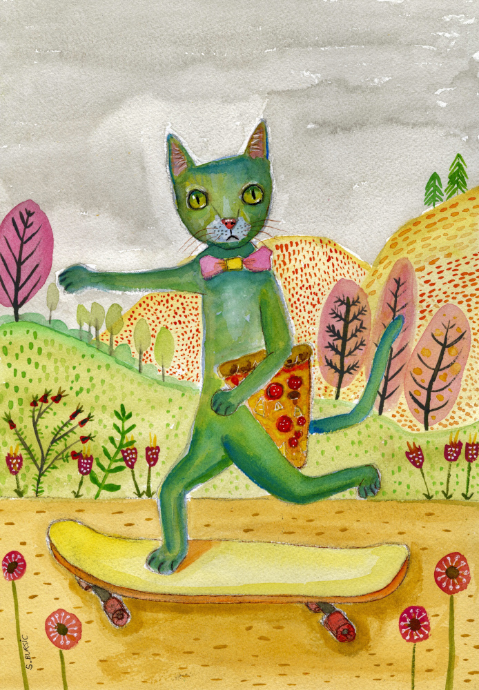 Pizza Cat von Sharyn Bursic