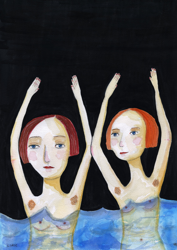 Swimming Girls von Sharyn Bursic