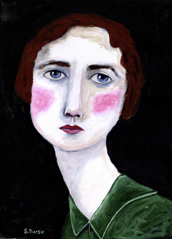 Vintage Woman with pink cheeks von Sharyn Bursic