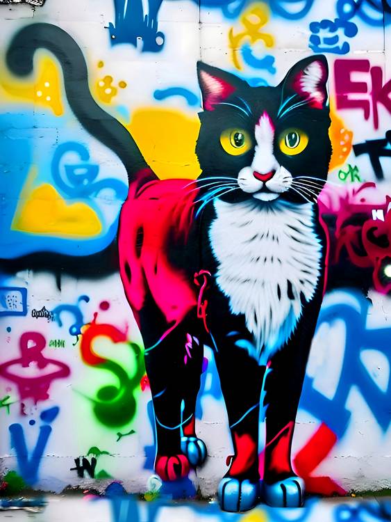 Graffiti Cat von Siegfried Schreck