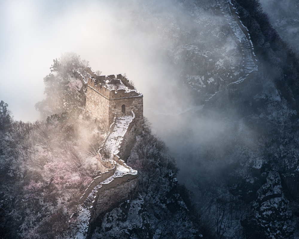 Peach blossom snow of the Great Wall von Simoon