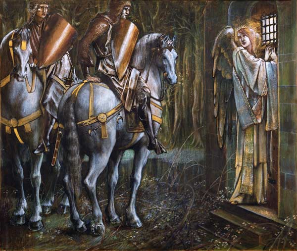 Sir Gawein und Sir Uwein an der Gralskapelle von Sir Edward Burne-Jones