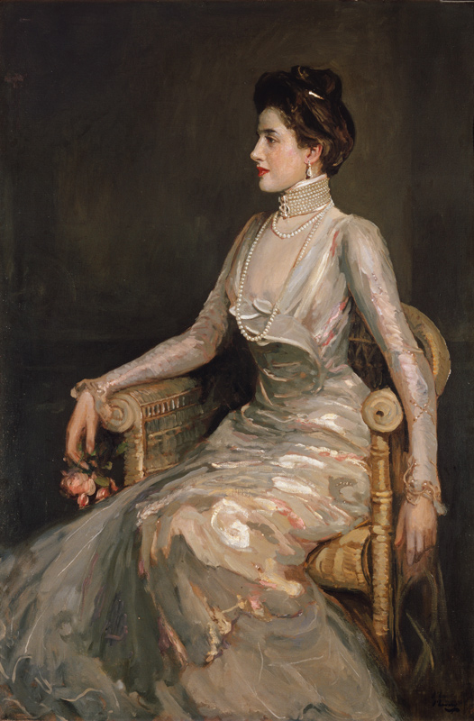 Dame mit Perlenschmuck von Sir John Lavery