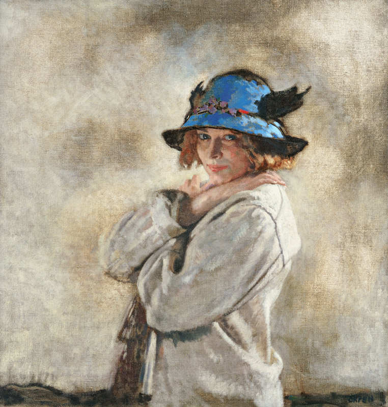 Der blaue Hut. von Sir William Orpen