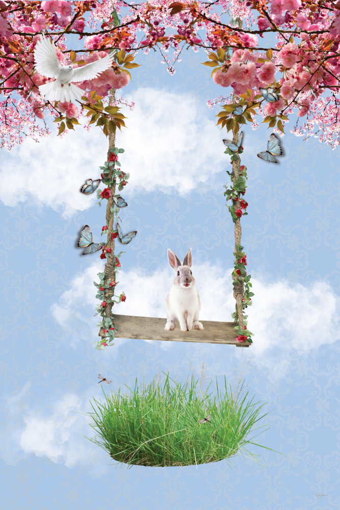 Bunny flies high in the Beautiful Sky von Sue Skellern