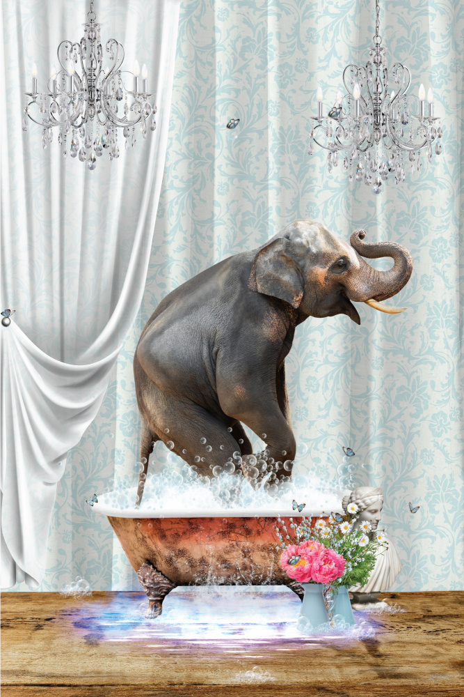 Elephant &amp; Bubbles von Sue Skellern