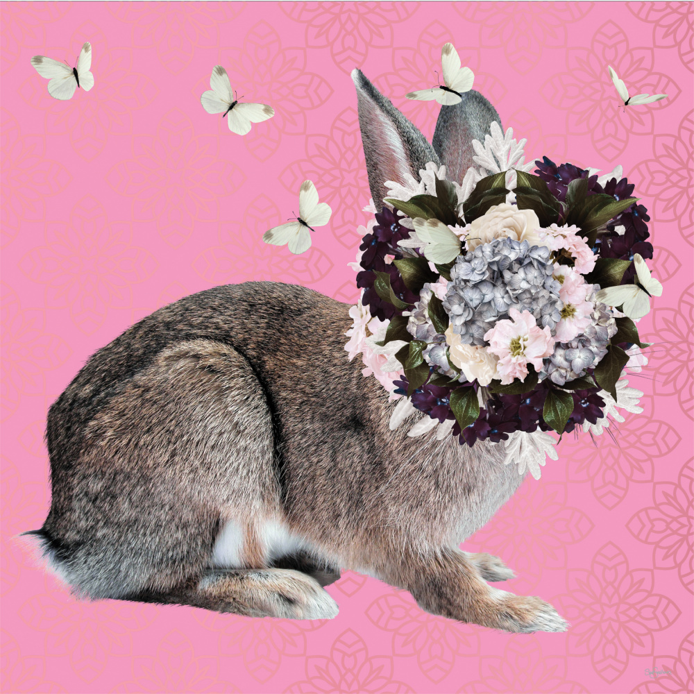 Spring Flower Bonnet On Bunny von Sue Skellern