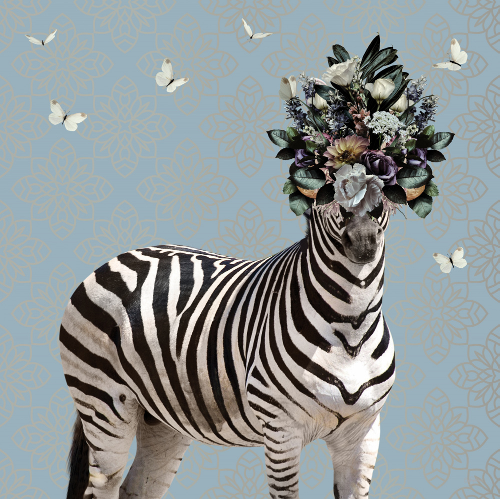 Spring Flower Bonnet On Zebra von Sue Skellern