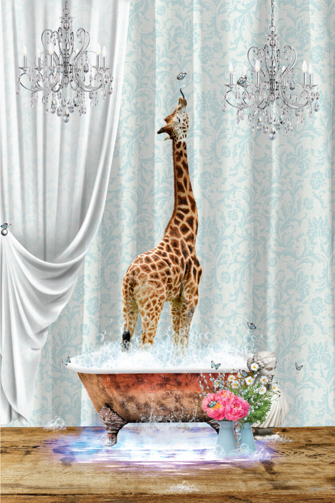 Giraffe &amp; Bubbles von Sue Skellern