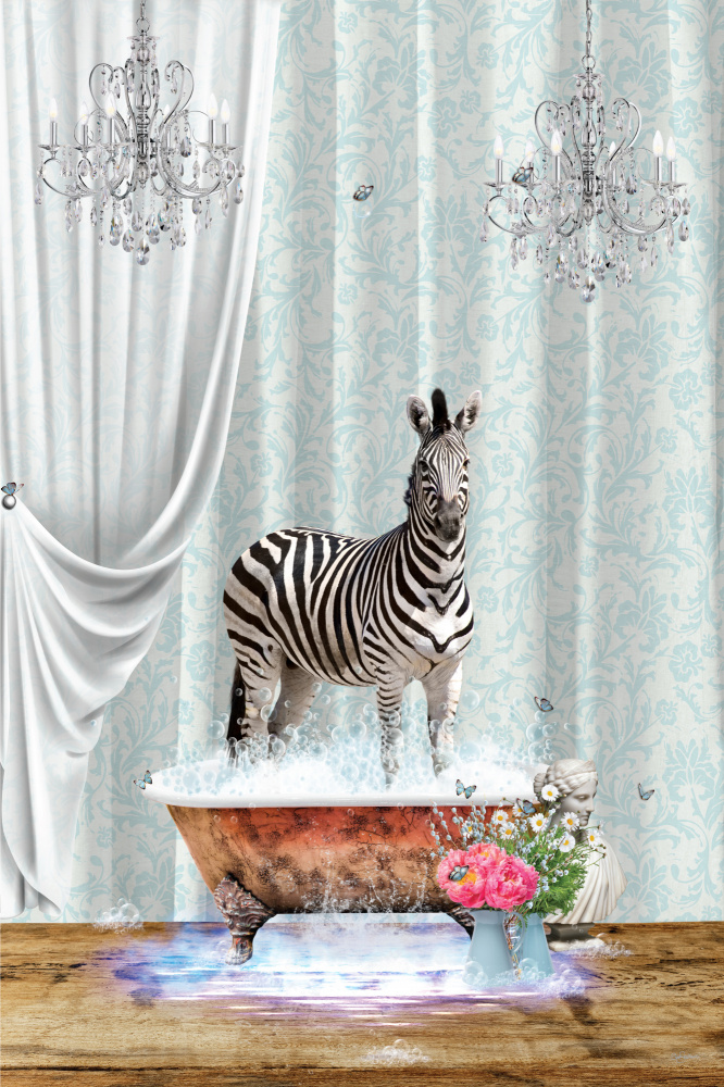 Zebra &amp; Bubbles von Sue Skellern