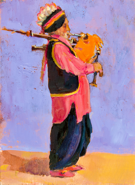 Indian Bagpiper von Sue Wales