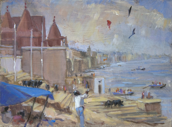 Kite flying at Varanasi von Sue Wales