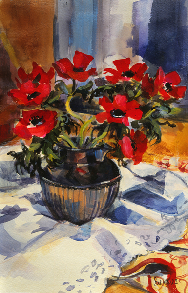 Red anemones von Sue Wales